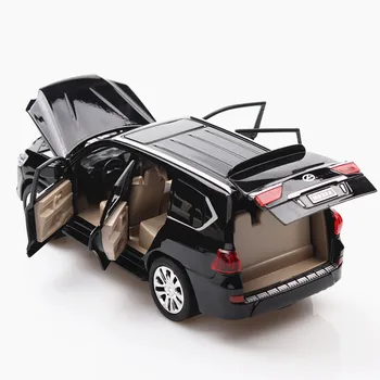 Diecast 1:24 Lexus lx570 Vehicul Off-road Suv Simulare Aliaj Model de Masina 6 Ușa de Sunet de Lumină se retraga Auto Copii Jucarii Ornamente