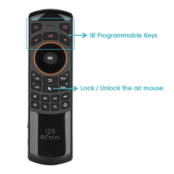 Original Rii mini i25 2.4 GHz Spanish Keyboard Aer Mouse-ul de Control de la Distanță IR Extender de Învățare pentru Smart TV Android TV Box HTPC