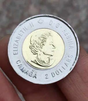 28mm Canada 2 dolari Commonwealth Monede Vechi Original Monede de Colectie, Editia Reale Aleatoare An