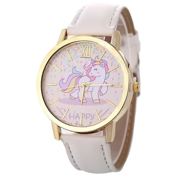 Moda fierbinte de vânzare bărbați și femei ceasuri lui copii unicorn din piele cu cuarț ceasuri copii, ceas