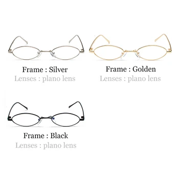 Li întâmplă asta numai femei cu design elegant de pahare de argint rama de ochelari înguste cadru metalic eliptice obiectiv clar ochelari optice, rame de ochelari pentru bărbați