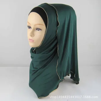 32 culori Musulmane Hijab Eșarfă de Bumbac Moale eșarfă Lungă cu fermoar frontieră văl isamic eșarfă