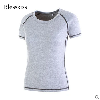 Blesskiss Plus Dimensiune Cămașă Sport Pentru Femei De Vara Spandex Elastic Execută Antrenament Yoga Top Tricou Îmbrăcăminte De Fitness Yoga Tricou