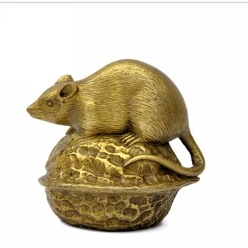 Lumina de bronz 12 zodiac șobolani Fengshui ornamente, de prevenire a dezastrelor și exploatarea de cupru mouse-ul, nuc mouse-ul și articole din bronz.