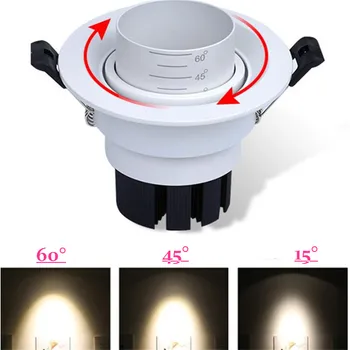 Estompat LED Încorporat Zoom 15-60 grade Spoturi COB 8w 12w 15w 18w21w24w Lampă de Plafon Lumini la fața Locului AC110-220V iluminat Interior