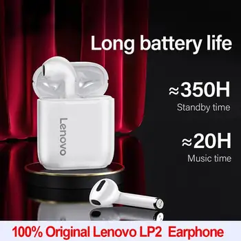 Lenovo LP2 TWS Căști fără Fir Bluetooth 5.0 Dual Stereo Bass Control Tactil LP1 VERSIUNE ACTUALIZATĂ 350MAH