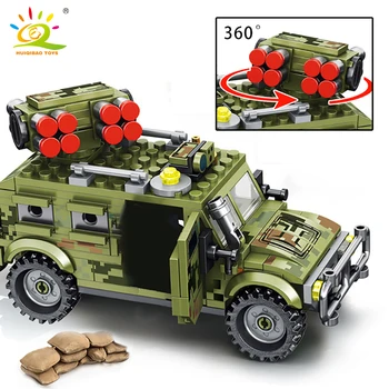 HUIQIBAO 269PCS Militare WW2 Rachete Model de Masina Blocuri Camion Armata Soldat Cărămizi Set Masina de Învățământ Jucării Pentru Copii