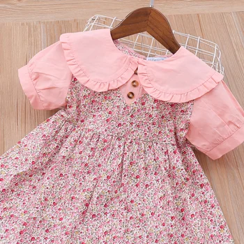 Sodawn Primavara Toamna Fete pentru Copii Haine Imprimate dress +Păr Bband Fete Dress Dulce Moda pentru Copii Haine Rochie de Printesa