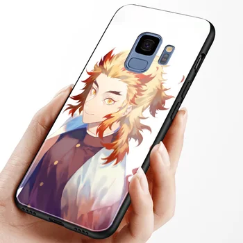 Kyojuro Rengoku Kimetsu nu Yaiba Silicon Moale Telefon de Sticlă Acoperi Caz Shell Pentru Samsung Galaxy S8 S9 S10 S10e Nota 8 9 10 Plus