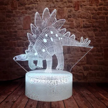 Creator Stegosaurus Dinozaur T-Rex, Triceratops Mamut Forma Lampa de Noapte cu LED RGB de Spirit Colorat Decor Camera pentru Copii si copii Jucarii pentru Copii
