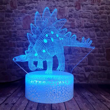 Creator Stegosaurus Dinozaur T-Rex, Triceratops Mamut Forma Lampa de Noapte cu LED RGB de Spirit Colorat Decor Camera pentru Copii si copii Jucarii pentru Copii