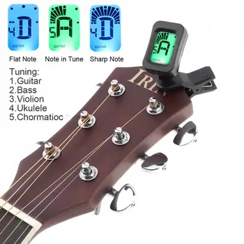 Digital Clip de Pe Guitar Tuner Portabil Universal Display LCD Guitarra Acordor Cromatic, Chitara, Bas, Ukulele, Vioara