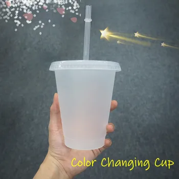 700 ml Transparent Reutilizabile Cupe Pahar de Plastic Cu Capac Paie Ceașcă de Plastic Rece Cupa Sport Colorate Apa Rece Cadouri de Craciun