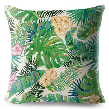 Tropicale cu Frunze de Palmier față de Pernă față de Pernă Casa de Cafea, Scaun Perna de Caz Piața de 18 inch Lenjerie de pat din Bumbac Pernă Caz
