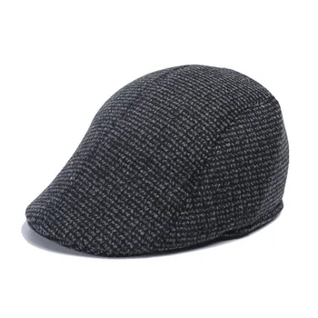Lână/simțit Tatăl Pălărie pentru Bătrânul Bereta Bărbați Femei 2021 Primăvară de Iarnă Negru Vintage Șepci, Pălării În Tatăl Capac de vânzător de ziare MZ055