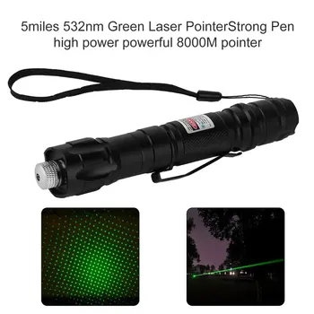 1 Buc Cald Impermeabil 8000M Pointer 4 Km 532nm Verde cu Laser Pointer de Puternic Pen High Power Puternic de Dropshipping Noi