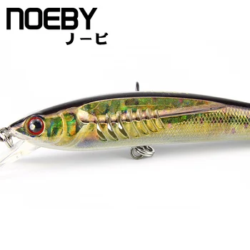 NOEBY 1 Buc Pescuit Nada 80mm/7g Suspendarea 0-0.8 m Super Promelas Pește Momeli de Pescuit Momeală VMC Hooks 3D Colorate Ochii NBL 9106