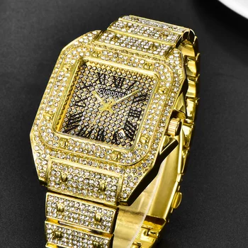 CURDDEN Brand de Lux Ceasuri Mens de Moda Diamant Aliaj de Trupa Calendar Cuarț Ceas de Aur Ceas de Montres de Marque de Luxe