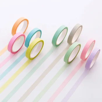 12 pachet/lot Bomboane Curcubeu de Culori Simplă Bandă Washi DIY Scrapbooking Eticheta adezivă de Mascare Bandă Școală de Aprovizionare de Birou