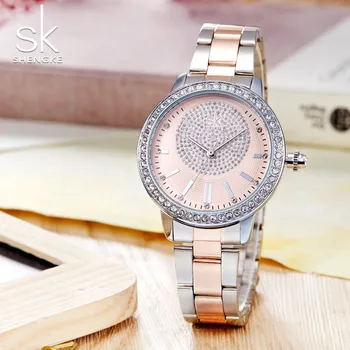 Shengke Ceasuri Femei SK Femei Ceasuri de Top de Brand de Lux Diamant Doamnelor Ceas din Oțel Inoxidabil Ceas Zegarek Damski Reloj Mujer