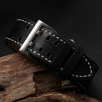 Autentice din piele de curea 20mm 22mm pentru Hamilton marca de curele de ceas negru kaki maro cu catarama din otel inoxidabil