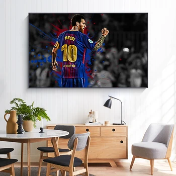 Fotbal Star Lupta Messi Postere Moderne, Sport, Arta de Perete de Imprimare Panza de Pictura Imagini Decorațiuni interioare pentru Living Decorul Camerei