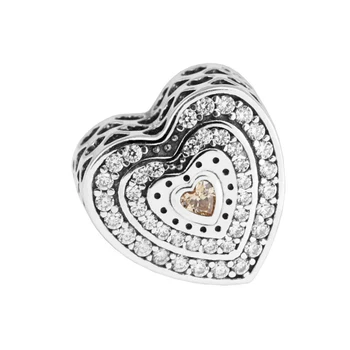 Se potrivește Brățară Pandora Autentic Argint 925 Fierbinte Generos Inima Farmecul Margele de Cristal pentru a Face Bijuterii Berloques