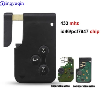 Jingyuqin 1P/3P/5P 3 Butonul de 433Mhz ID46 PCF7947 Chip & Introduce Lamă Mică Distanță Smart Card-Cheie pentru Renault Megane Scenic Grand