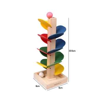 De Lemn În Spirală Frunze Turn Mingea Pistă De Alergare Joc De Colorat Frunze Turn De Jucării Inteligente Educație Jucarii Pentru Copii