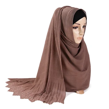 Grele Sifon Hijab Eșarfă Șaluri Mototolită Șal Sifon Zdrobi Cu Laser Tăiat Turbanul Musulman Împachetări Cutat Hijabs Eșarfe