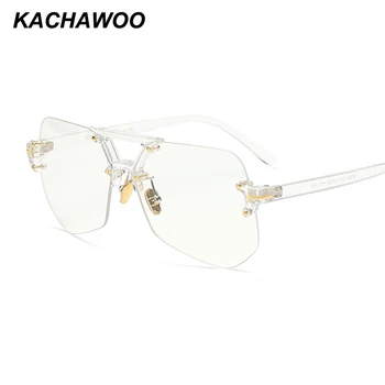 Kachawoo ochelari fără rame pentru barbati black leopard neregulate transparent ochelari pentru femei accesorii 2018 fierbinte de vânzare