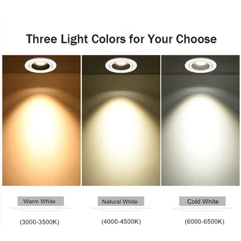 [DBF]2020 Nou Anti-glare LED Încastrat tip Downlight Estompat 7W 12W LED Tavan Lumină Spot 3000K/4000K/6000K Unghi Regla Lampă Spot
