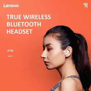 Lenovo Wireless Căști XT90 Bluetooth 5.0 Sport Căști Buton Tactil rezistent la apa IPX5 Dopuri de urechi cu 300mAh de Încărcare Cutie