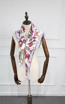 2019 new sosire primavara toamna colorate diagonal pură eșarfă de mătase 90*90 cm pătrat șal wrap pentru femei lady transport gratuit