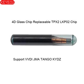 KEYECU 10BUC Copia 4D Chip de Sticlă Înlocuibile TPX2 LKP02 Cip ( Suport VVDI JMA TANGO KYDZ Cheie Programator)