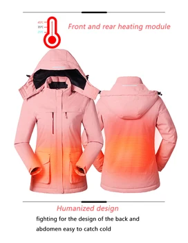 Femeile USB Încălzire Automată Stormsuit Oameni de Încărcare Încălzire Alpinism Costum Electrice în aer liber Jacheta Îngroșat Haine de Bumbac