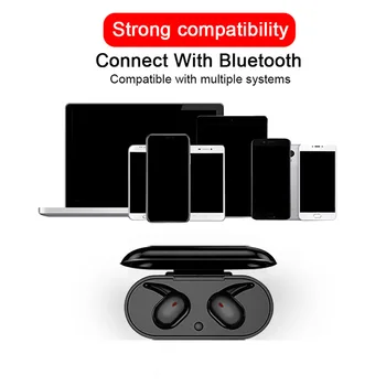 Setul cu cască Bluetooth touch sport în aer liber setul cu cască fără fir 5.0 cu încărcare compartimentul de moda cască setul cu cască cool
