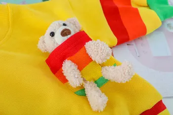 Copii Băieți Fete De Îmbrăcăminte Seturi 2021 Primavara Ursul Desene Animate De Colorat Cu Maneca Lunga T-Shirt Toddler Copii Sugari Copii Costum