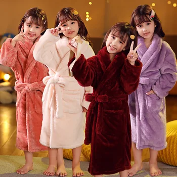 ULKNN Iarna Copii Pijamale Halat 2020 Flanel Cald pentru Copii Halat de baie Pentru Fete 2-14 Ani Adolescenți Pijama Pentru Baieti