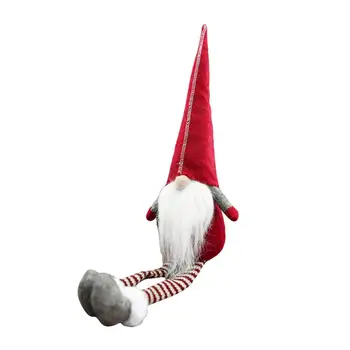 Gnome crăciun Moș suedeză Scandinave Třmte Nisse cu Picioare Lungi Home Decor de Masă Papusa de Plus Cadou de Ziua de nastere (Roșu)
