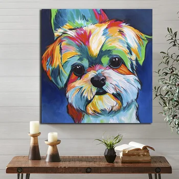 OUCAG Câine Drăguț, Pictura in Acuarela Moderne Imagini de Arta de Perete Cuadros de Postere și de Imprimare Pictura Grafic Home Decor pentru Camera de zi
