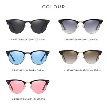 KEITHION 2019 Polarizate Semi-fără ramă de ochelari de Soare Femei/Bărbați Vintage Orez Unghii UV400 Clasic de Ochelari de Brand Designer de Ochelari de Soare