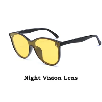 Polarizat Bărbați Femei de Noapte viziune ochelari de Soare de Conducere Auto Galben Lentile de Epocă Ochi de Pisica Forma de sex Masculin Ochelari de Soare de Înaltă calitate