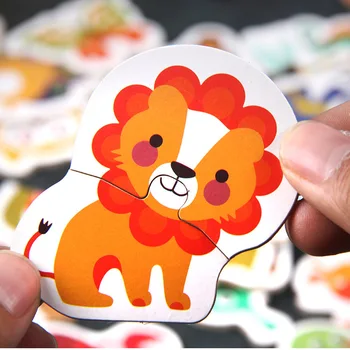 Cutie de Lemn de Potrivire Card de Jucarii pentru Copii Puzzle Flash Cognitiv Card Trafic de Animale Fructe Jucărie de Învățământ Devreme pentru Copii Cadouri