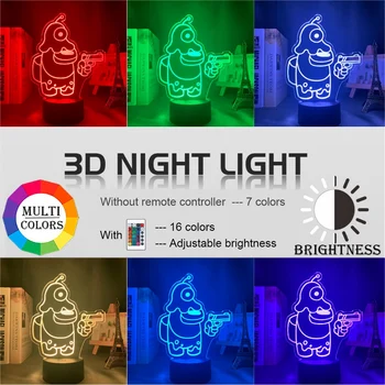 Acril 3d Led Lumina de Noapte Joc Printre Noi Lampă pentru Acasă Decorare Cadou Cool Printre Noi Brainslug Impostor Lumina Dropshipping