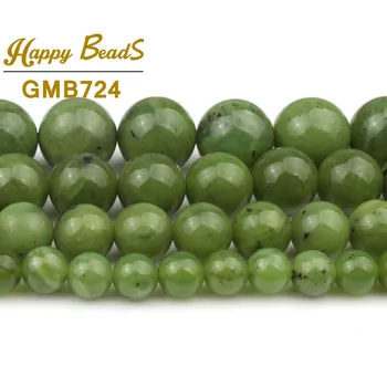 Natural Autentic Canada Verde jad-ul Piatra Margele Rotunde Liber Distanțier Șirag de mărgele Pentru a Face Bijuterii Diy Brățară 6 8 10 12 MM 7.5