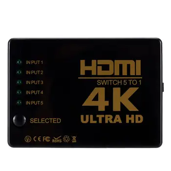 Gewibeou Mini HDMI Switcher 4K HD1080P 5 Porturi HDMI Switch Selector Splitter Cu Hub-Telecomanda IR Pentru HDTV, DVD TV BOX
