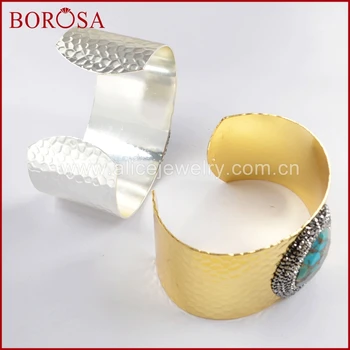 BOROSA 1 Bucată de Moda Stras Deschide Aur/Argint Cupru de Culoare Turcoaz Brățară Druzy Brățară Bijuterii JAB933