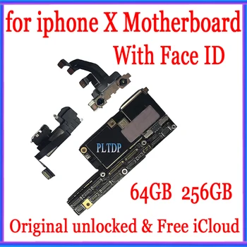 Cu plin de chips-uri pentru iphone X Placa de baza, Original, deblocat pentru iphone X Logica bord Cu/Fără Față ID,iOS Suport Actualizare