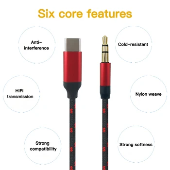 !ACCEZZ DAC USB de Tip C Cablu Aux De 3,5 mm Jack Auto AUX Audio Adaptor USB-C Cablu Pentru Samsung S8 S9 S10 Google Plxel 2 3 ADC Sârmă
